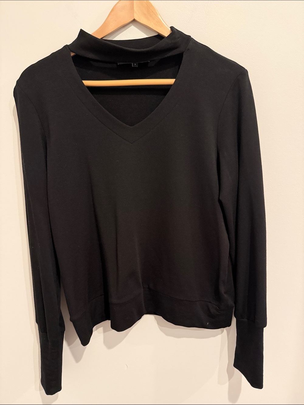 Generation Love Black V-Neck Mock Collar Sweatshirt
